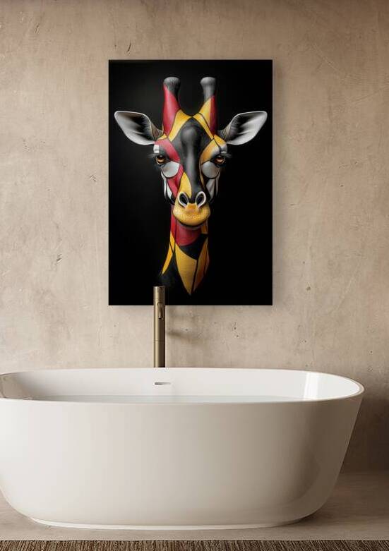 geometric giraffe john print Reproduction