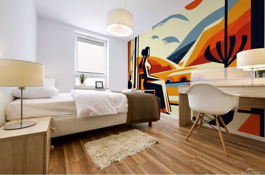 Sitting Alone Mural print