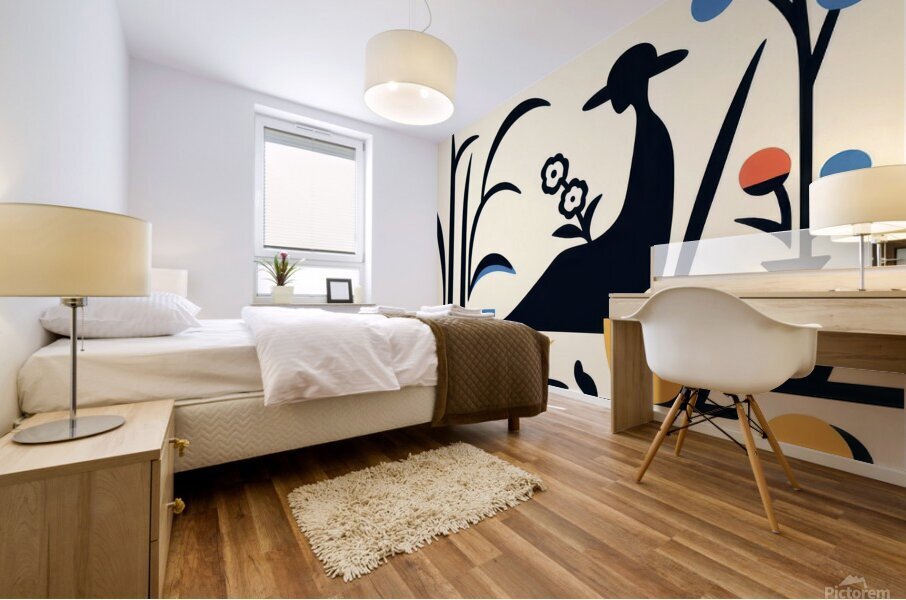Sitting Alone 2 Mural print