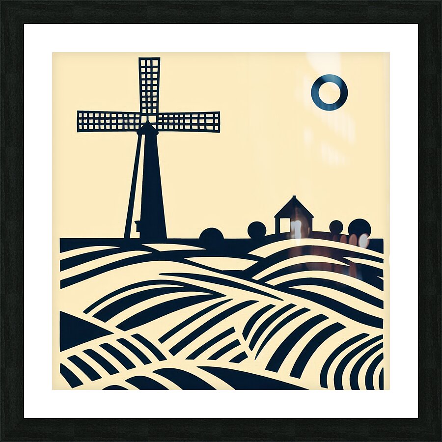 Windmill Picture Frame print