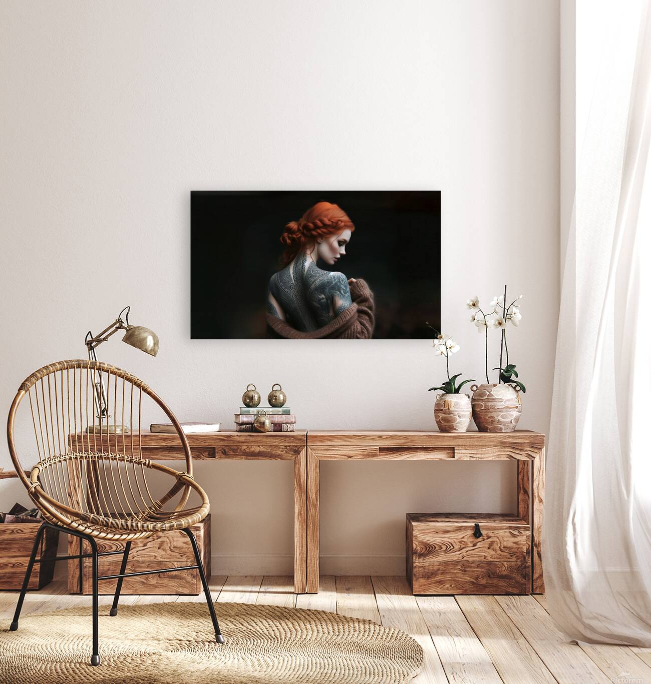 Ginger with a Celtic tattoo Reproduction