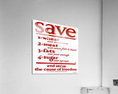 Save food - War Poster Acrylic Print