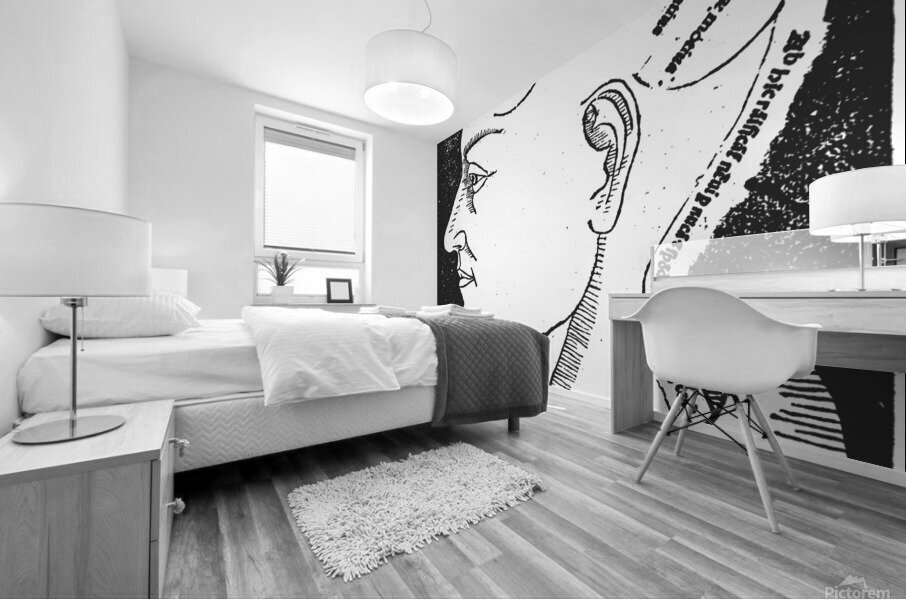 Vintage brain description Mural print