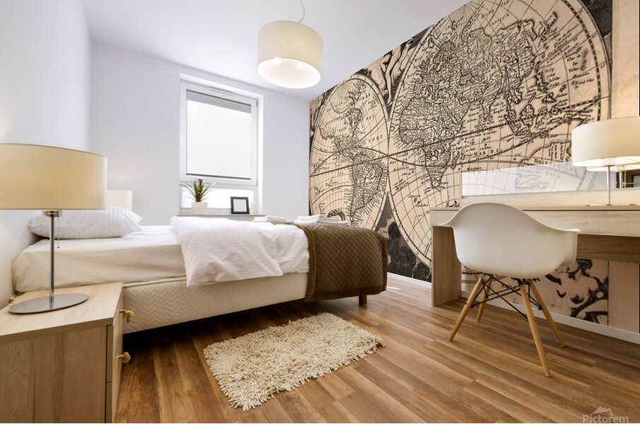 Old world mapa mundi Mural print