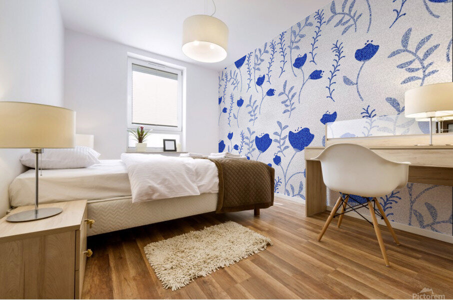 Classy blue Tulips  Mural print