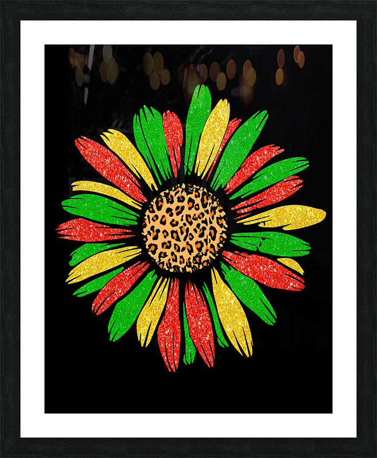 Ethiopian flag sunflower Picture Frame print