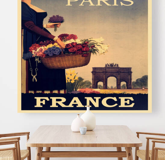France flower girl vintage poster by Conte Monfrey