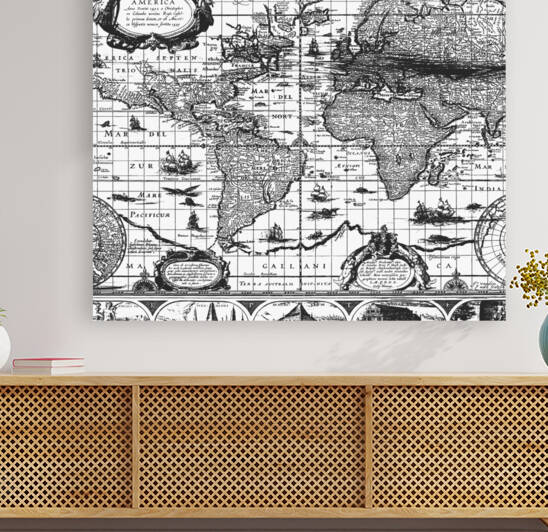 Antique Mapa Mundi Revisited by Conte Monfrey