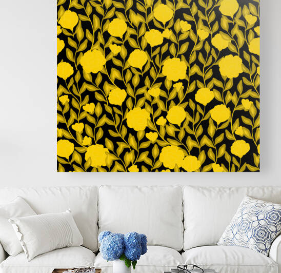 Yellow roses on the wall by Conte Monfrey