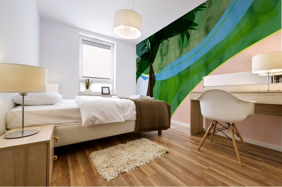 Windswept palm Mural print
