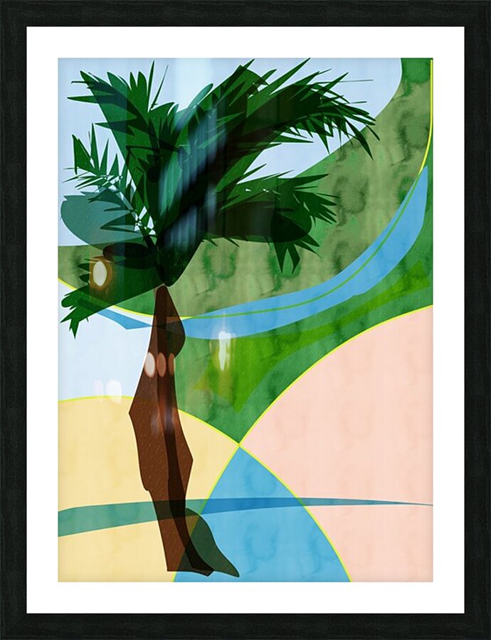 Windswept palm Picture Frame print