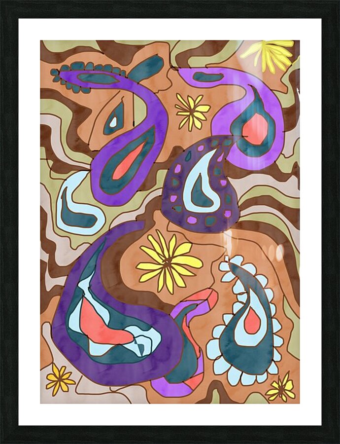 PsychePaisley Picture Frame print