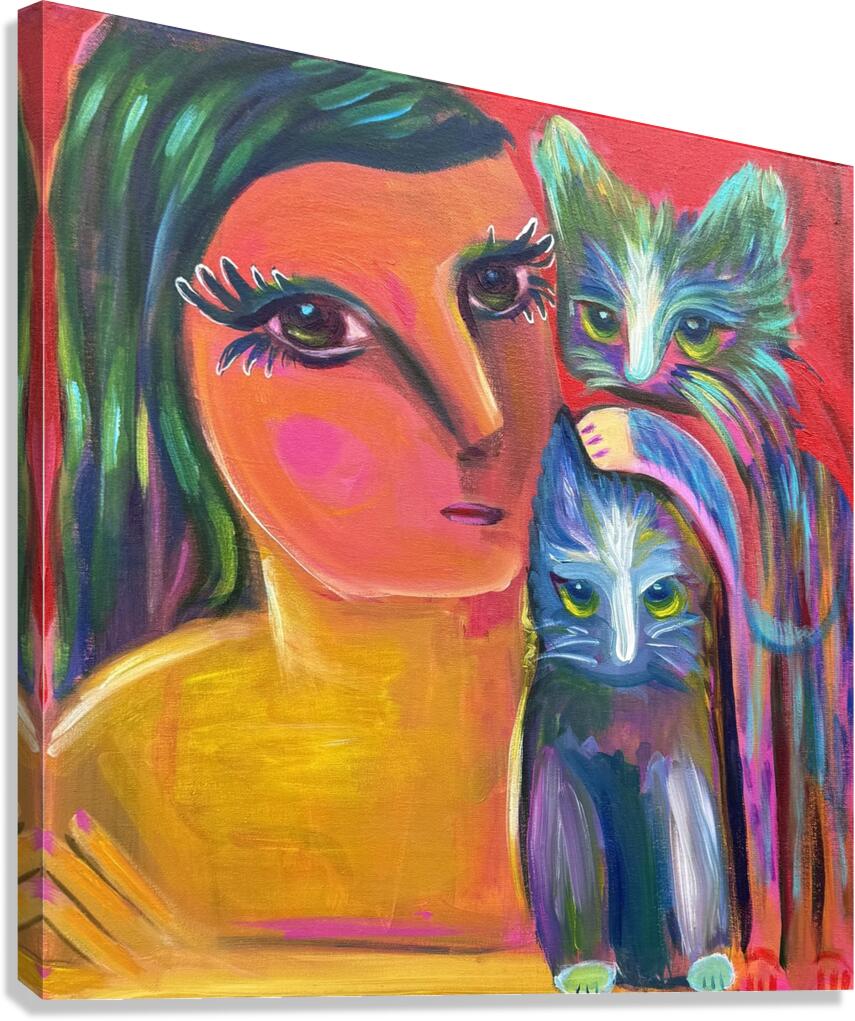 Two Blue Cats  2 Canvas Print