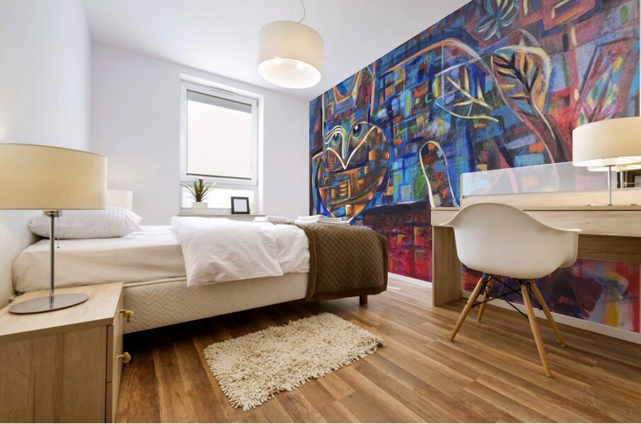 Blue Cat Mural print