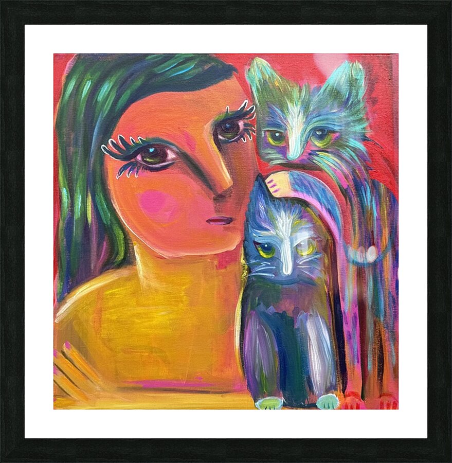 Two Blue Cats  2 Picture Frame print