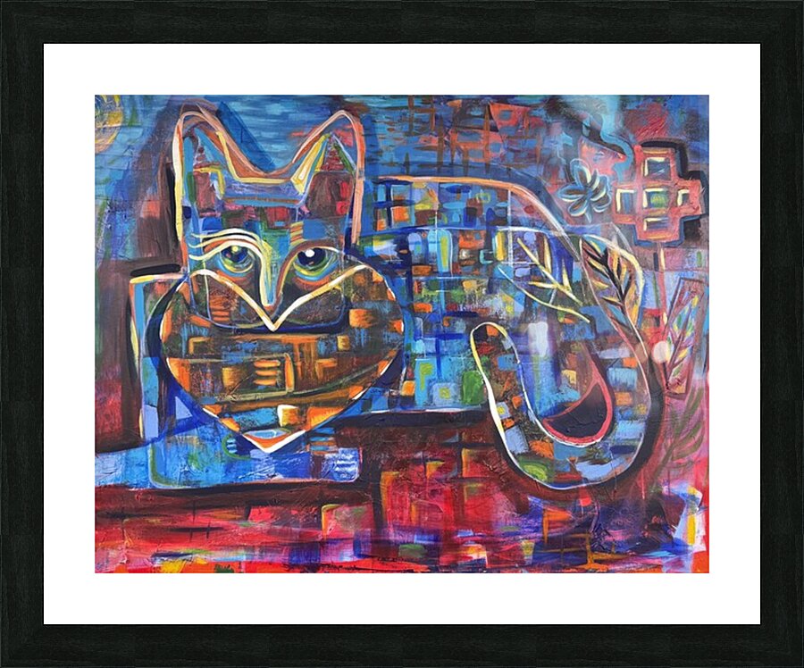 Blue Cat Picture Frame print
