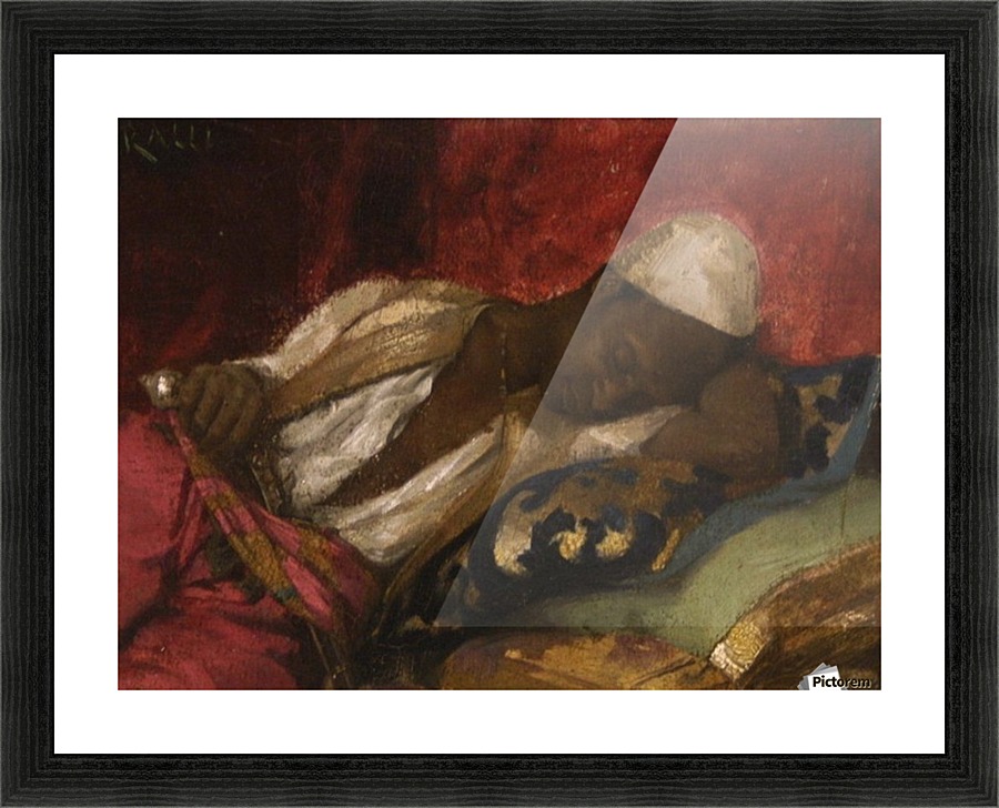 Oriental man sleeping Picture Frame print