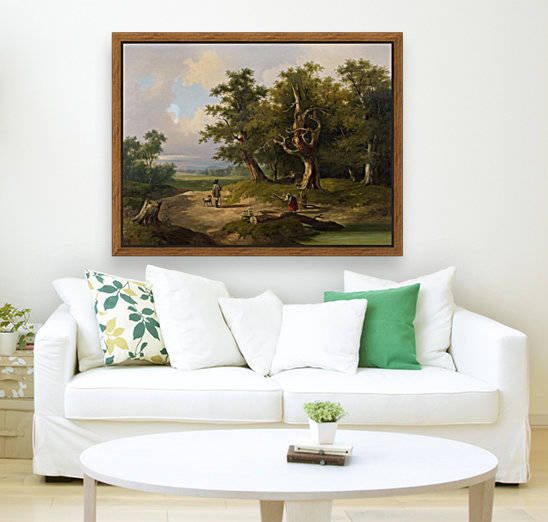 Landschaft mit Wanderern und Reisigsammlern by Thomas Ender