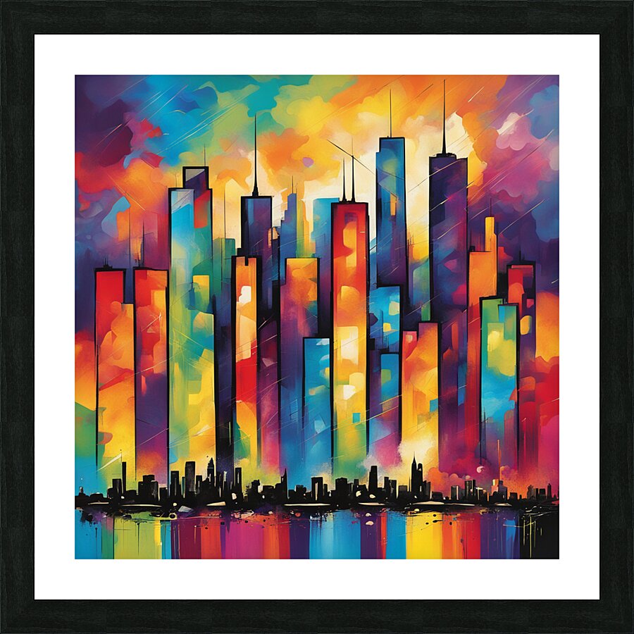 Psychedelic Cityscape Picture Frame print