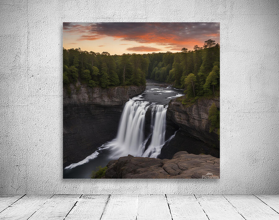 Dusk Sky Forest Falls Wall Preview