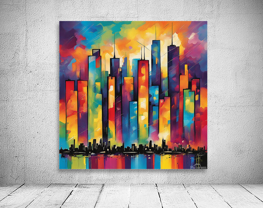 Psychedelic Cityscape Wall Preview
