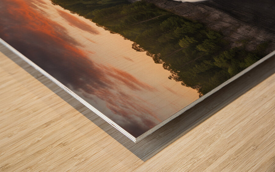 Dusk Sky Forest Falls Wood print