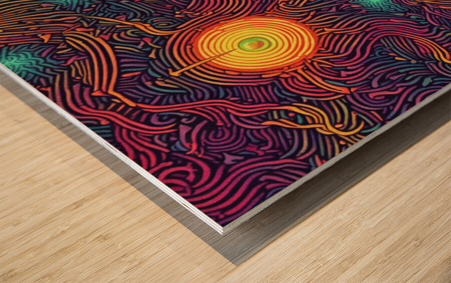 Graphic Design Psychedelic Wood print
