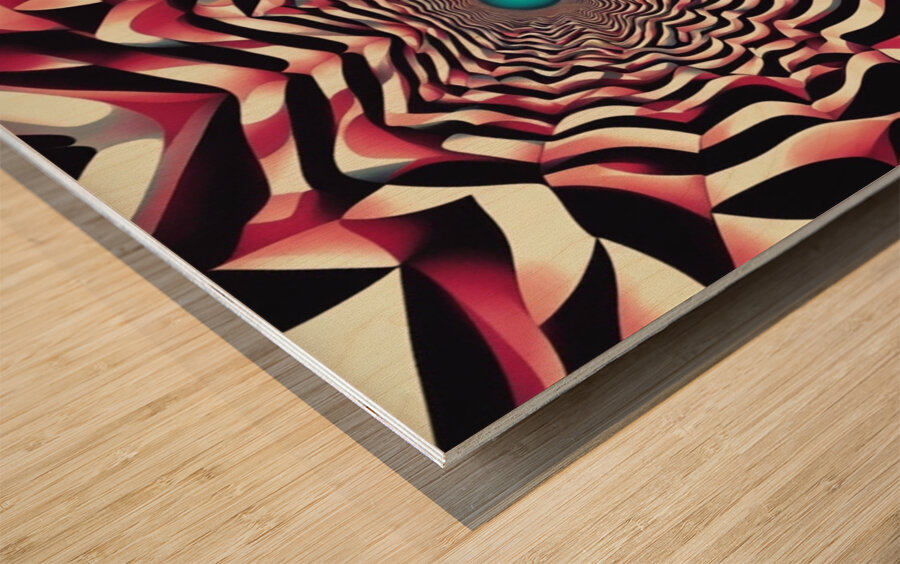 Psychedelic Tunnel Wood print