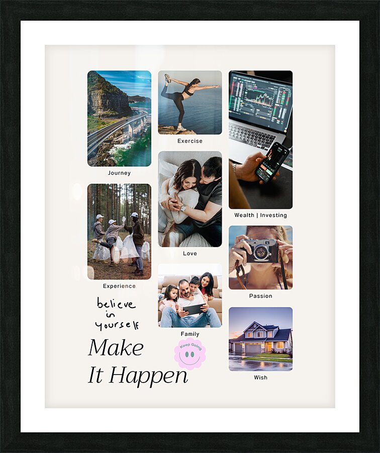 Make it happen vision board Picture Frame print