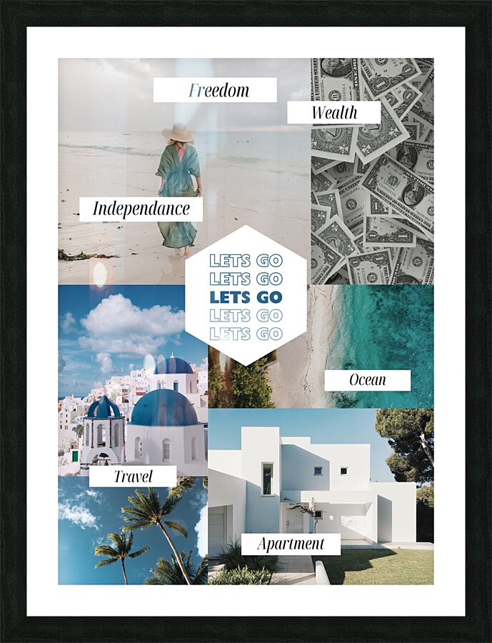 Lets Go Vision Board Picture Frame print