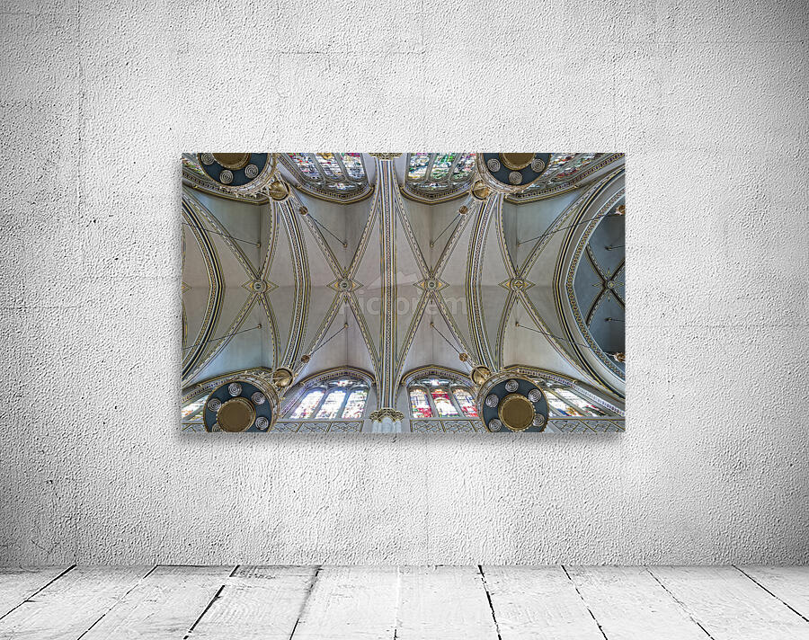 The ornate arched ceiling of the Cathedral of Saint Helena in Helena Montana USA Wall Preview