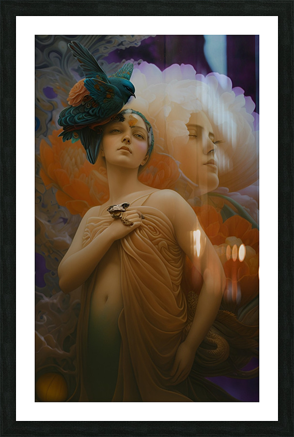 Gemini in deep thought.  Picture Frame print