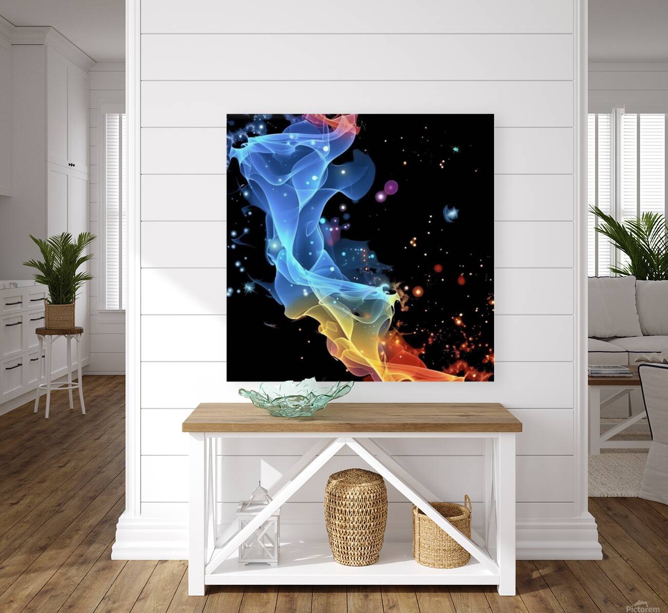 Cosmic Aurora: Dance of Colors in Space Reproduction