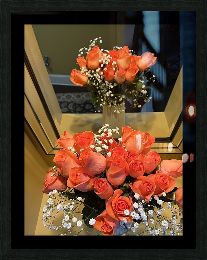 Salmon Roses  Picture Frame Printing