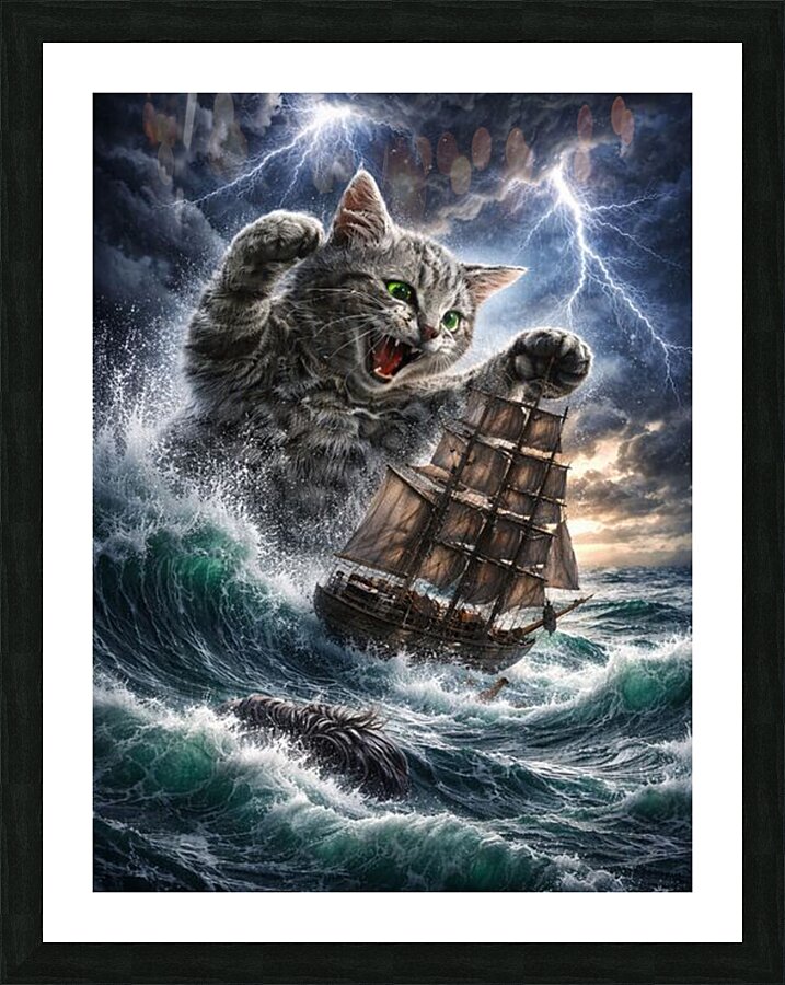 Tiny Titan Kitty Picture Frame print