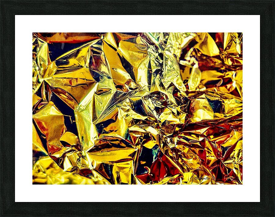 Metallique or vert Picture Frame print