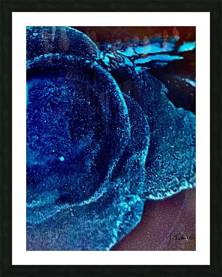 Abstraction bleu nuit Picture Frame print