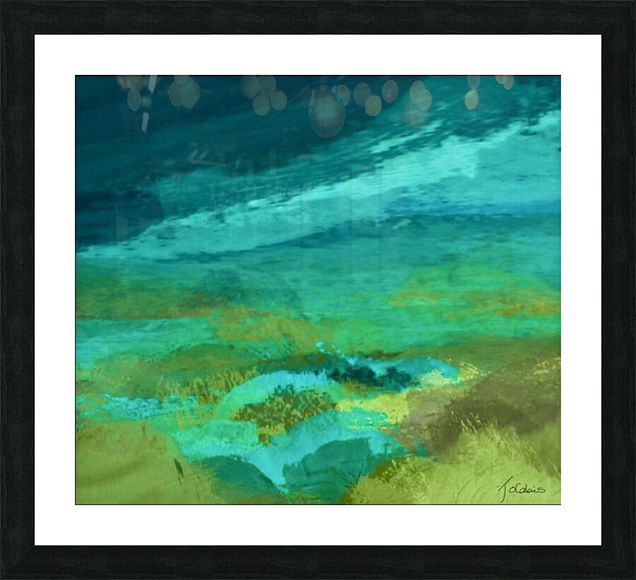 Paysage vert aqua Picture Frame print
