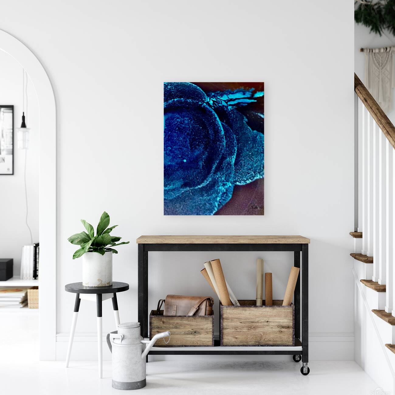 Abstraction bleu nuit Reproduction