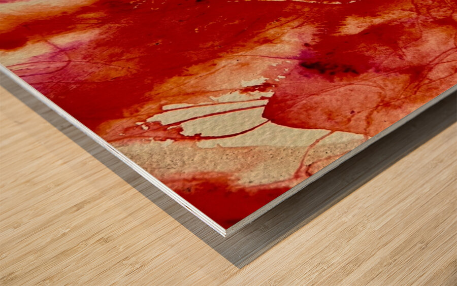 Fils rouges Wood print