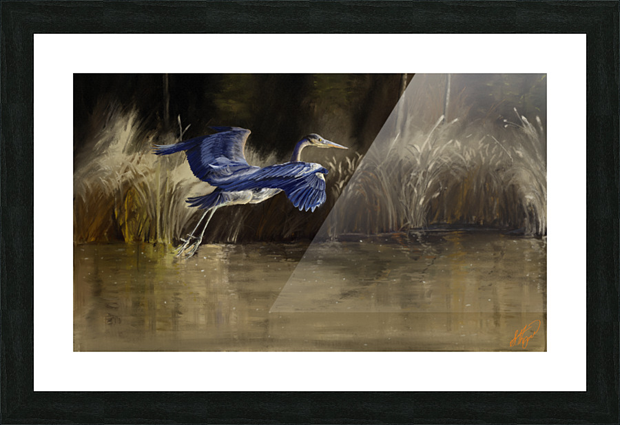 Blue Heron Picture Frame Printing
