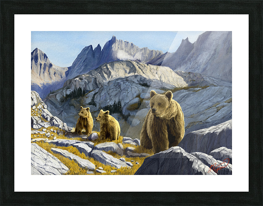 Mountain Bears Picture Frame print