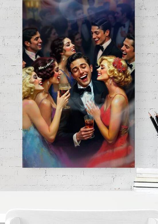 Great Gatsby Speakeasy Party Art Print by Tricky Rabbit Art