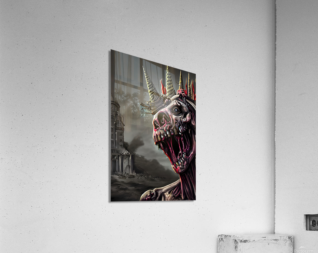 Scary Horror Zombie Unicorn Zombiecorn for gory Halloween by