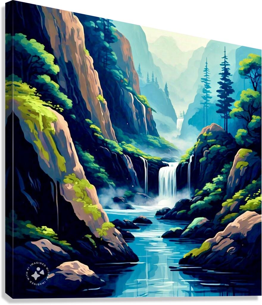 Ink brush landscape 4 Canvas Print