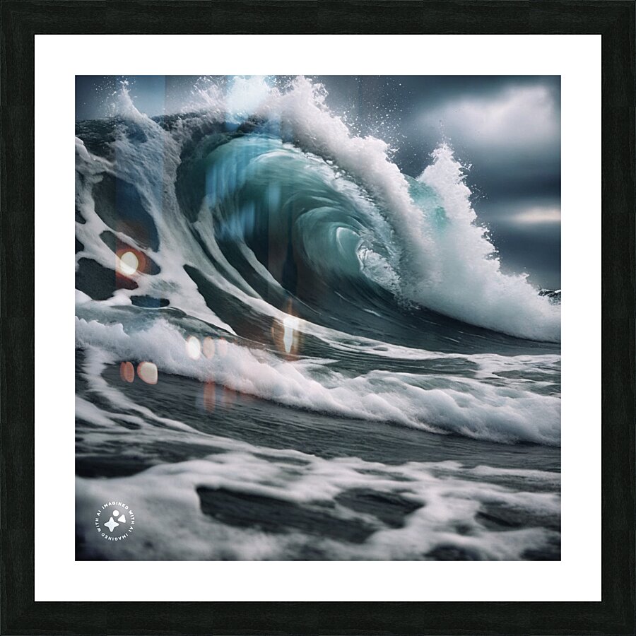 Ocean wave AI Picture Frame print