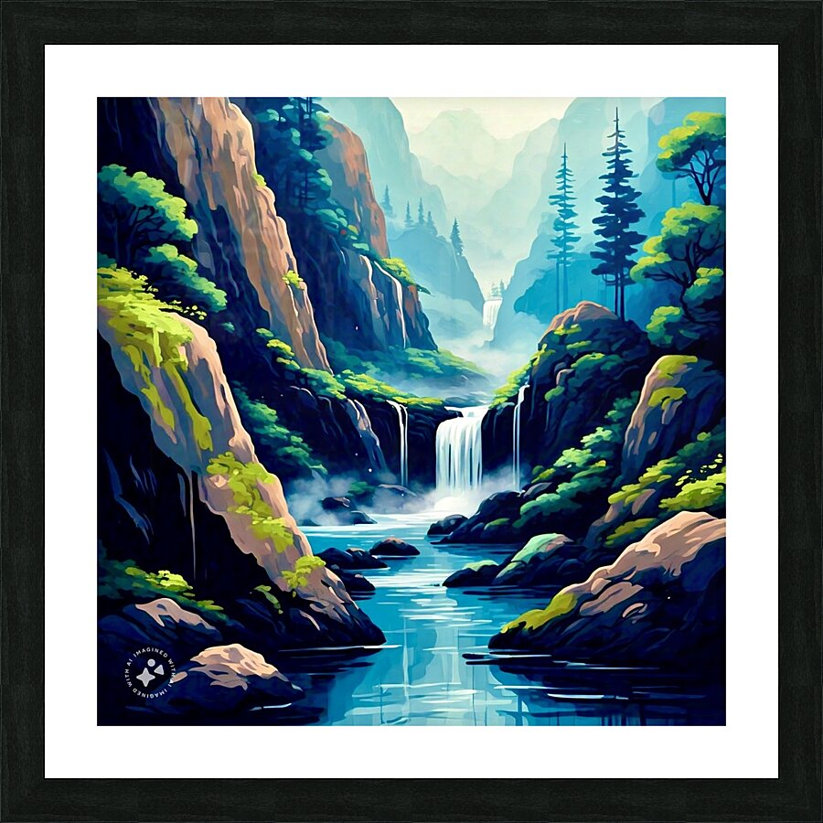 Ink brush landscape 4 Picture Frame print