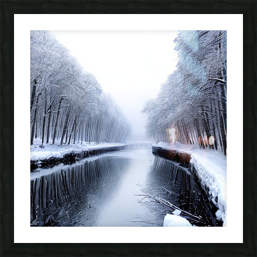 Driving on in winter  Picture Frame print