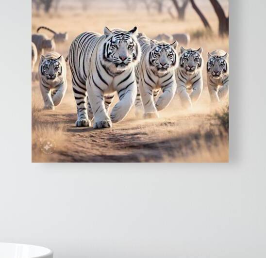 White tigers charging to the right  by SgtPro