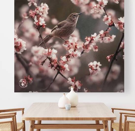 Robin on cheery blossoms by SgtPro